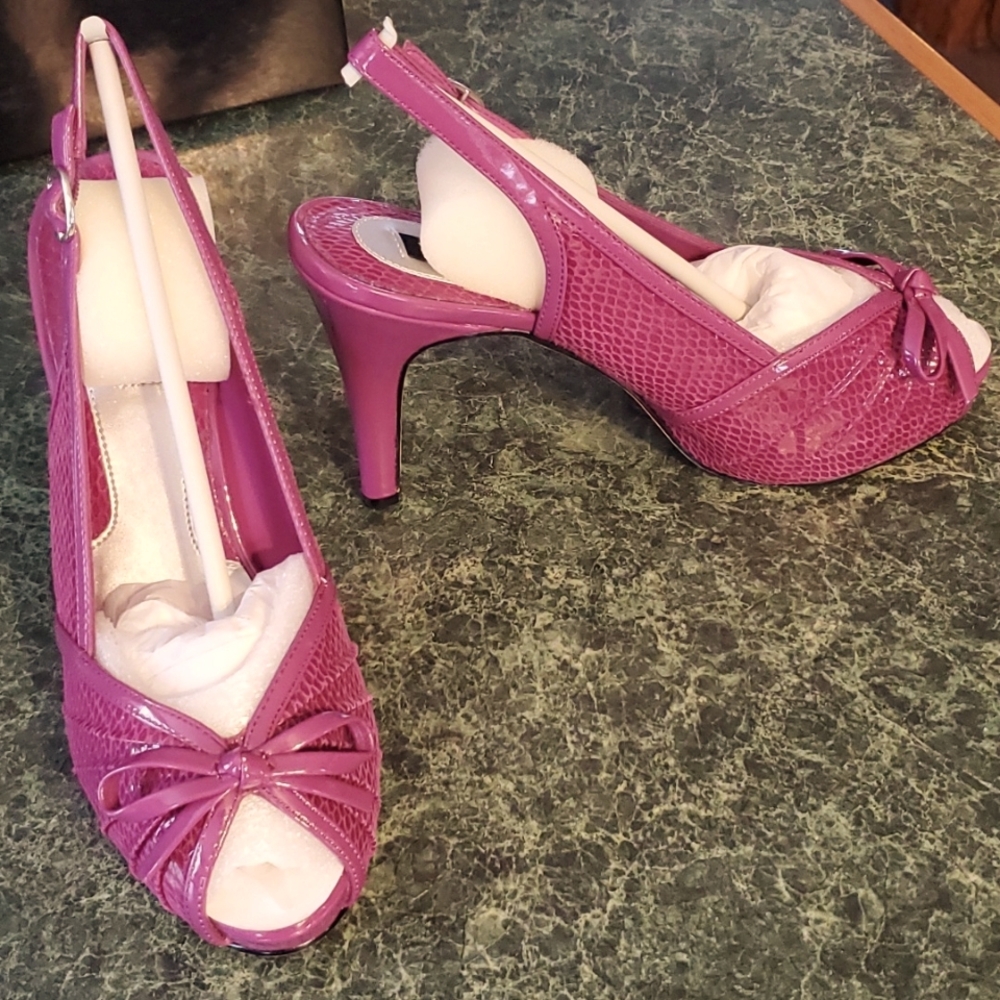 Plum-Purple Peeptoe Slingbacks💜